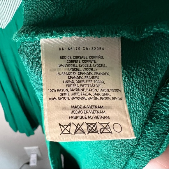 Maeve Anthropologie Cameron Green/White Striped Bodice‎ Asymmetrical Dress - Picture 7 of 10